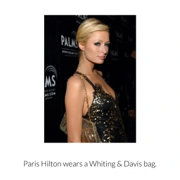 Whiting And Davis Mesh Chainmail Clutch Crossbody Taupe Tan - Picture 9 of 14